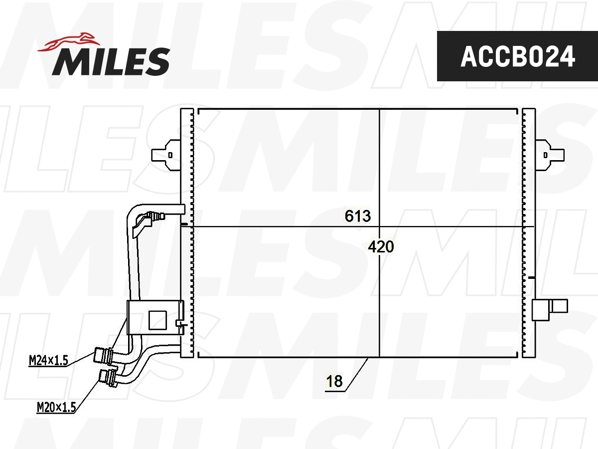 Condenseur, climatisation MILES ACCB024