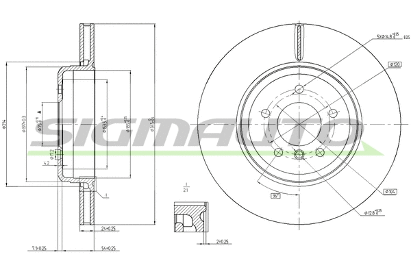 Disque de frein SIGMAUTO DBC154V