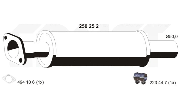 Silencieux central ERNST 250252