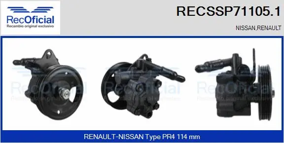 Pompe hydraulique, direction RECOFICIAL RECSSP71105.1