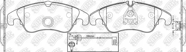 Kit de plaquettes de frein, frein à disque NiBK PN0477W