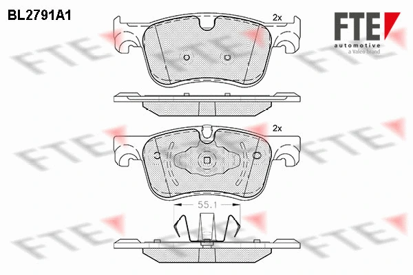 Kit de plaquettes de frein, frein à disque FTE 9010984