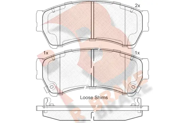 Kit de plaquettes de frein, frein à disque R BRAKE RB1868