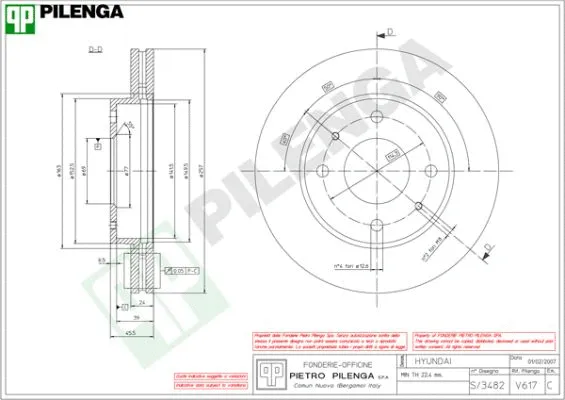 Disque de frein PILENGA V617