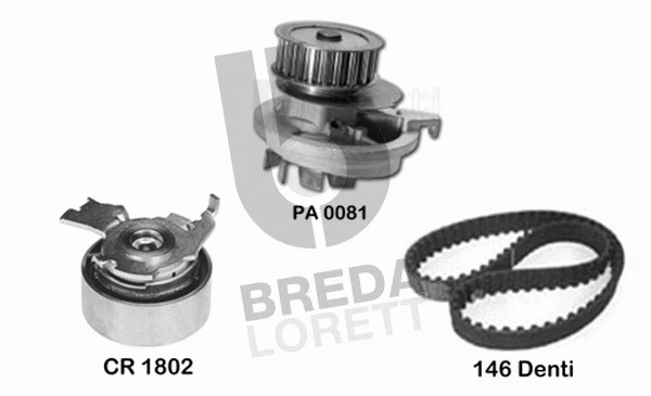 Pompe à eau + kit de courroie crantée BREDA LORETT KPA0643C