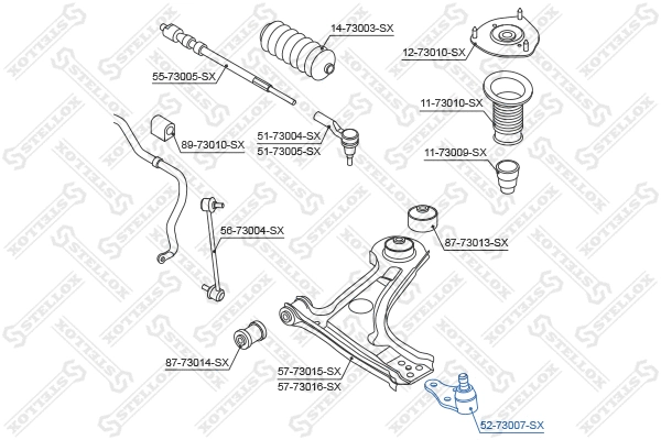 Rotule de suspension STELLOX 52-73007-SX