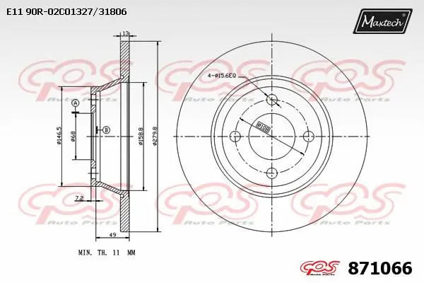 Disque de frein MAXTECH 871066