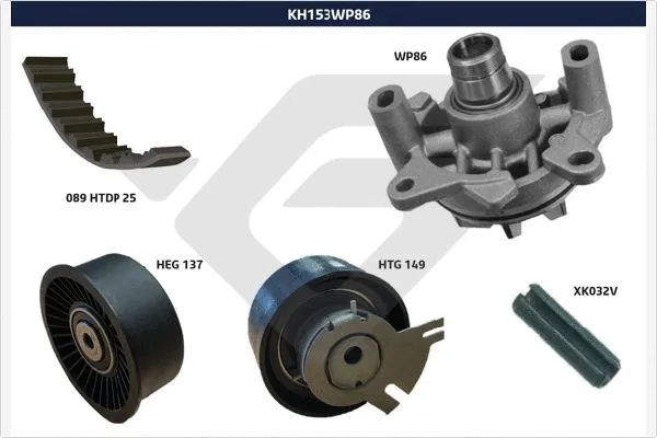 Pompe à eau + kit de courroie crantée HUTCHINSON KH 153WP86