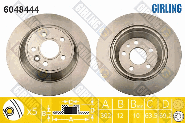 Disque de frein GIRLING 6048444