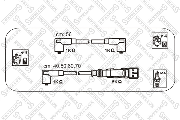 Kit de câbles d'allumage STELLOX 10-39054-SX