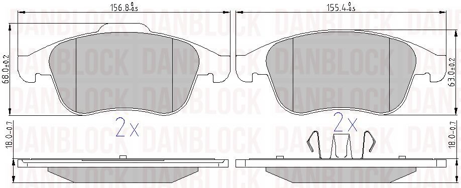 Kit de plaquettes de frein, frein à disque DANBLOCK DB 510765