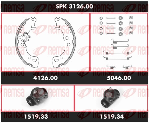 Kit de freins, freins à tambours REMSA SPK 3126.00