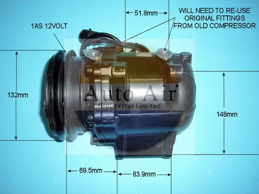 Compresseur, climatisation AUTO AIR GLOUCESTER 14-5662R