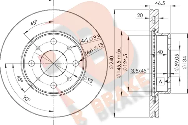 Disque de frein R BRAKE 78RBD20178
