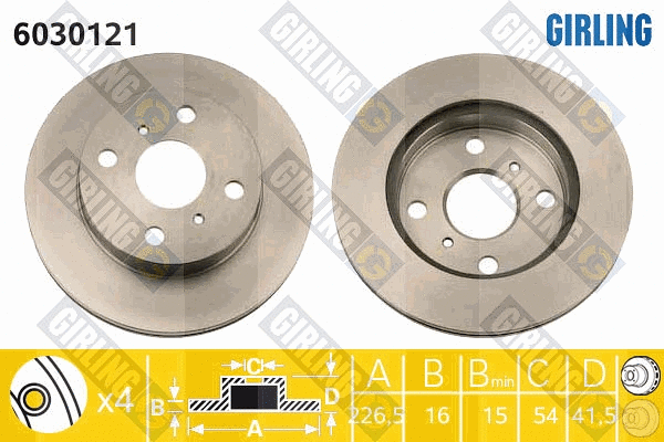 Disque de frein GIRLING 6030121
