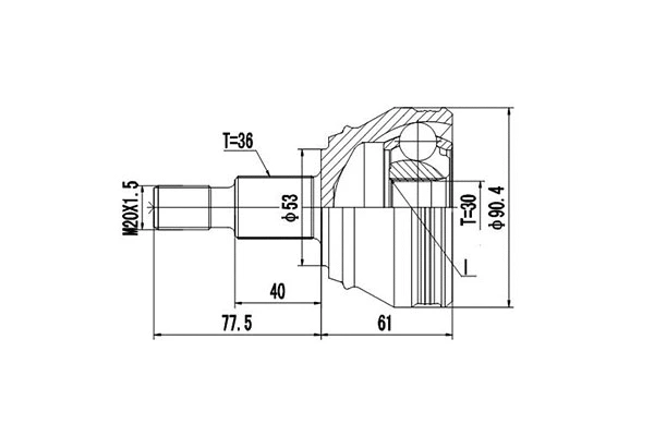 Jeu de joints, arbre de transmission DYNAMATRIX DCV803036