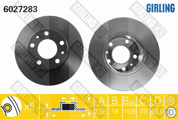 Disque de frein GIRLING 6027283