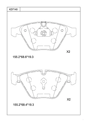 Kit de plaquettes de frein, frein à disque ASIMCO KD7140