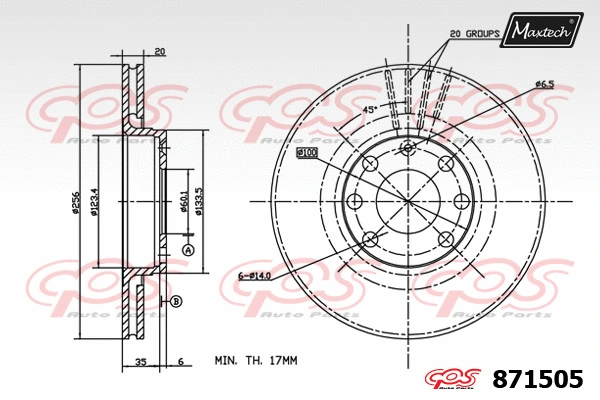Disque de frein MAXTECH 871505