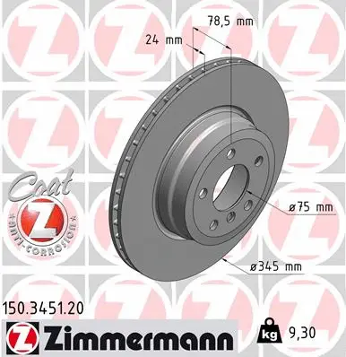Disque de frein ZIMMERMANN 150.3451.20
