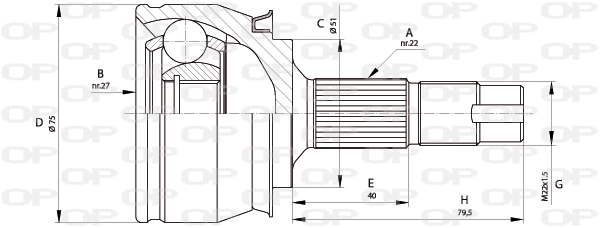 Jeu de joints, arbre de transmission OPEN PARTS CVJ5682.10