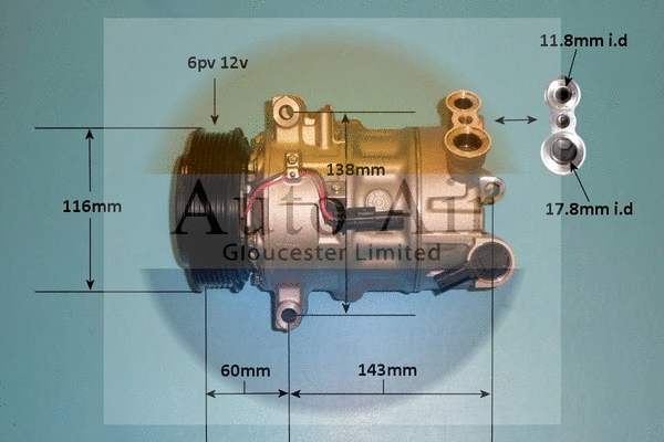 Compresseur, climatisation AUTO AIR GLOUCESTER 14-1734