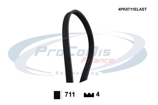 Courroie trapézoïdale à nervures PROCODIS FRANCE 4PK0711ELAST