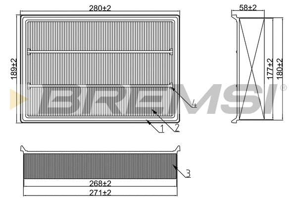 Filtre à air BREMSI FA1391