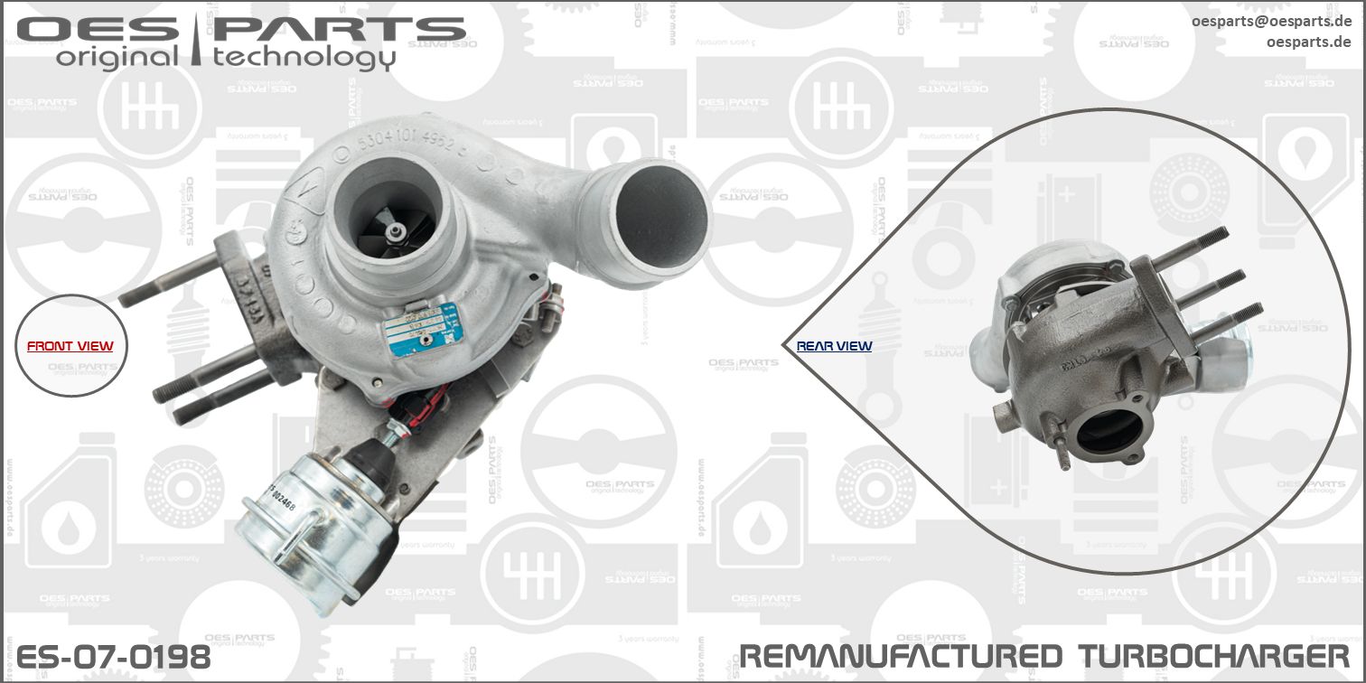 Turbocompresseur, suralimentation OES PARTS ES-07-0198