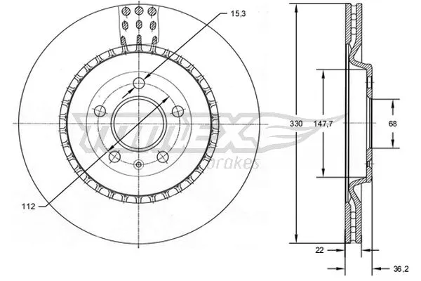 Disque de frein TOMEX Brakes TX 72-79