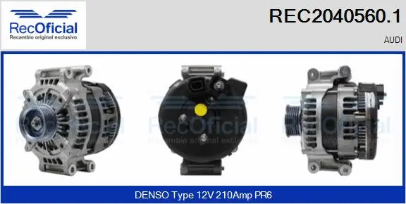 Alternateur RECOFICIAL REC2040560.1