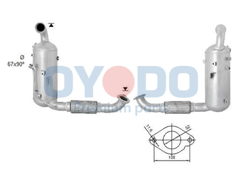 Filtre à particules / à suie, échappement Oyodo 20N0057-OYO