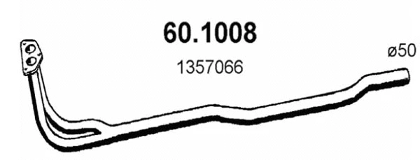 Tuyau d'échappement ASSO 60.1008