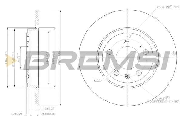 Disque de frein BREMSI CD7423S