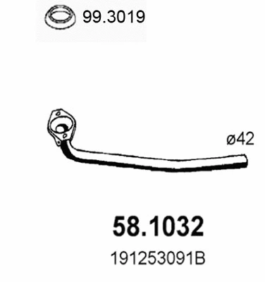 Tuyau d'échappement ASSO 58.1032