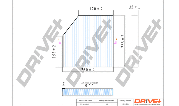 Filtre, air de l'habitacle Dr!ve+ DP1110.12.0169