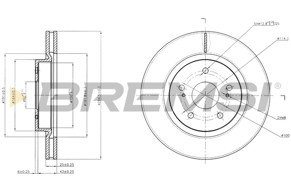 Disque de frein BREMSI CD7635V