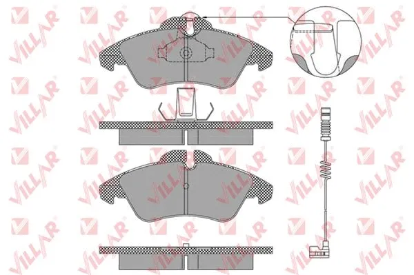 Kit de plaquettes de frein, frein à disque VILLAR 626.1304