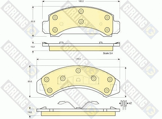 Kit de plaquettes de frein, frein à disque GIRLING 6140139