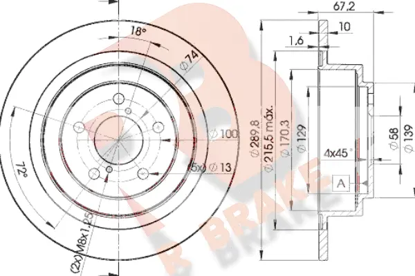 Disque de frein R BRAKE 78RBD22670