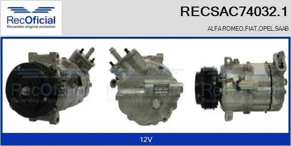 Compresseur, climatisation RECOFICIAL RECSAC74032.1