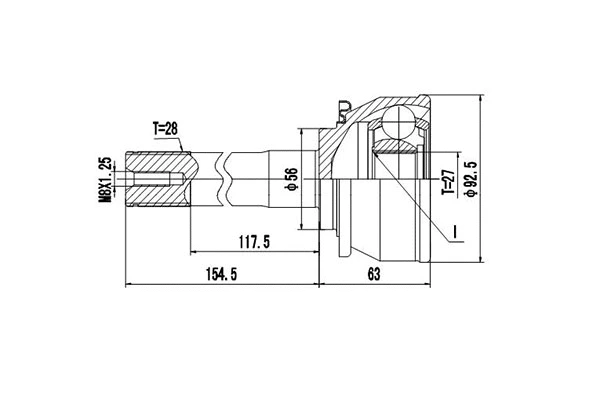 Jeu de joints, arbre de transmission DYNAMATRIX DCV839001