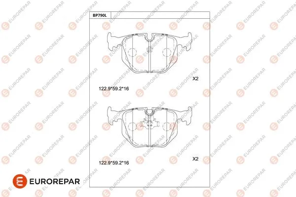 Kit de plaquettes de frein, frein à disque EUROREPAR 1681267580