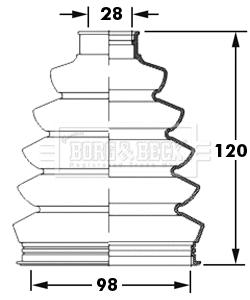 Jeu de joints-soufflets, arbre de commande BORG & BECK BCB2394