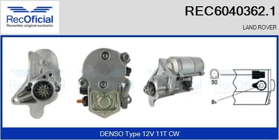 Démarreur RECOFICIAL REC6040362.1