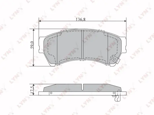 Kit de plaquettes de frein, frein à disque LYNXAUTO BD-5118