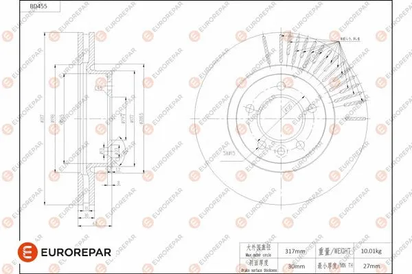 Disque de frein EUROREPAR 1684289780