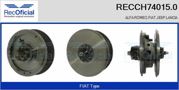 Groupe carter, turbocompresseur RECOFICIAL RECCH74015.0