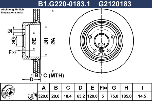 Disque de frein GALFER B1.G220-0183.1