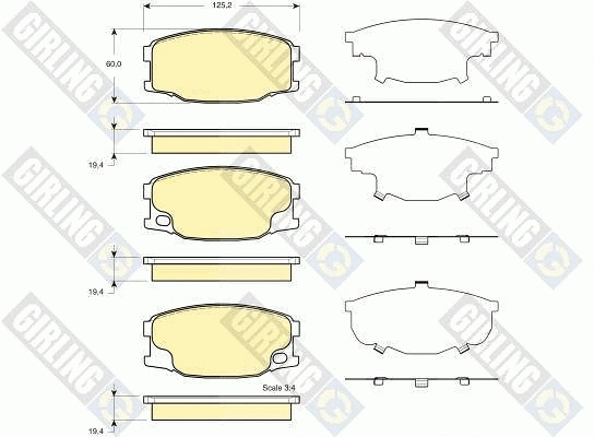 Kit de plaquettes de frein, frein à disque GIRLING 6133889